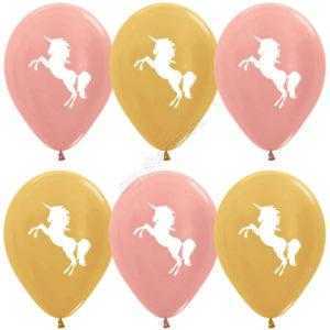 Единорог, Розовое золото, Золото яркое, металлик 30 см